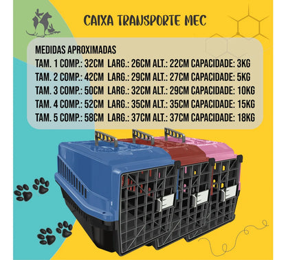 Caixa de transporte cães e gatos Nº4 Mec