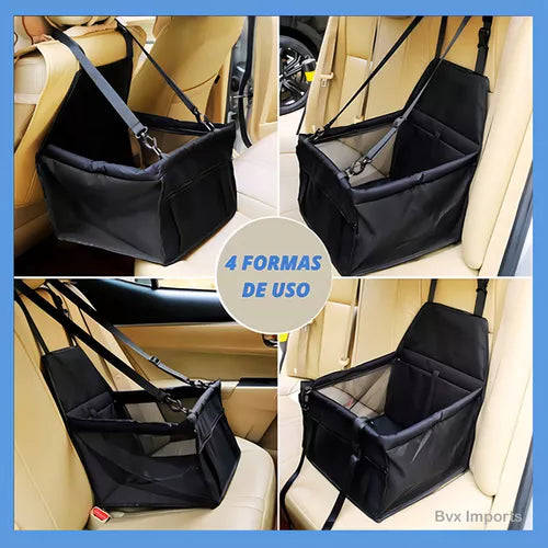Cadeirinha de Pet Preta para Carro Cão e Gato