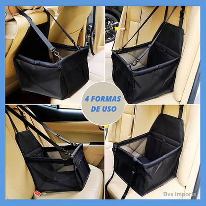 Cadeirinha de Pet Preta para Carro Cão e Gato