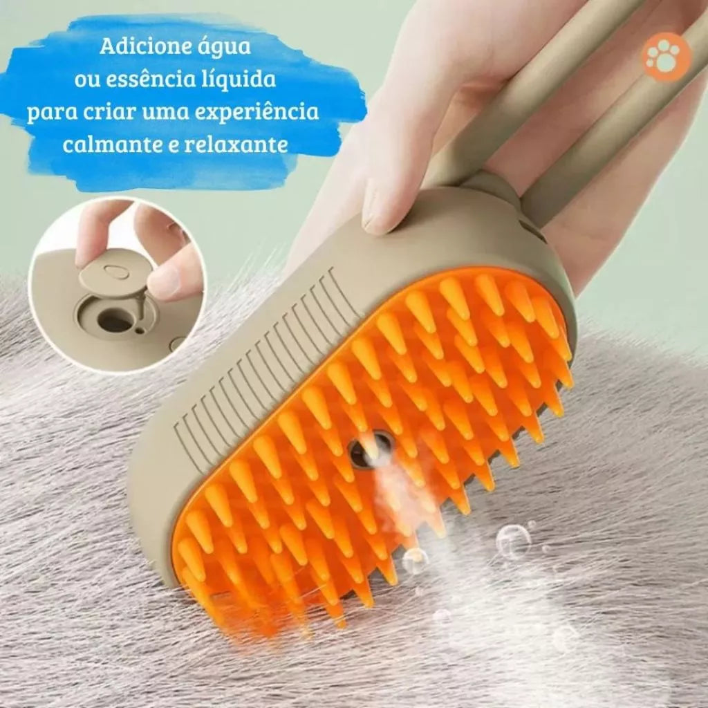 Escova Elétrica Recarregável A Vapor Tira Pelo Para Todos os Portes de Cachorro e Gato