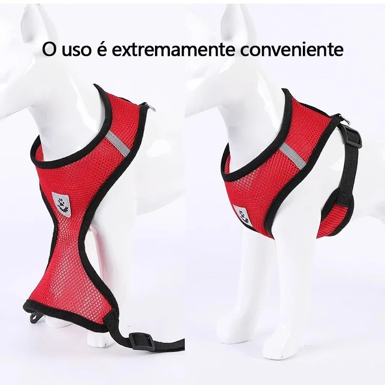 Coleira Peitoral Cachorro E Gato, Conjunto De Guia + Coleira Tipo Colete Para Pet Pequenos E Médios