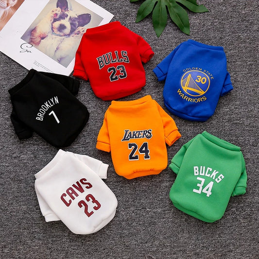 Roupas Para Cães Da Moda De Basquetebol Casaco Animais De Estimação Quente