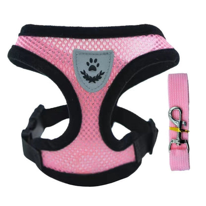 Coleira Peitoral Cachorro E Gato, Conjunto De Guia + Coleira Tipo Colete Para Pet Pequenos E Médios