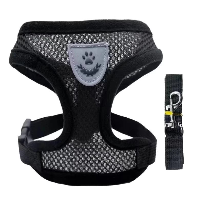 Coleira Peitoral Cachorro E Gato, Conjunto De Guia + Coleira Tipo Colete Para Pet Pequenos E Médios