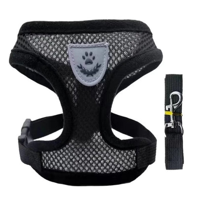 Coleira Peitoral Cachorro E Gato, Conjunto De Guia + Coleira Tipo Colete Para Pet Pequenos E Médios